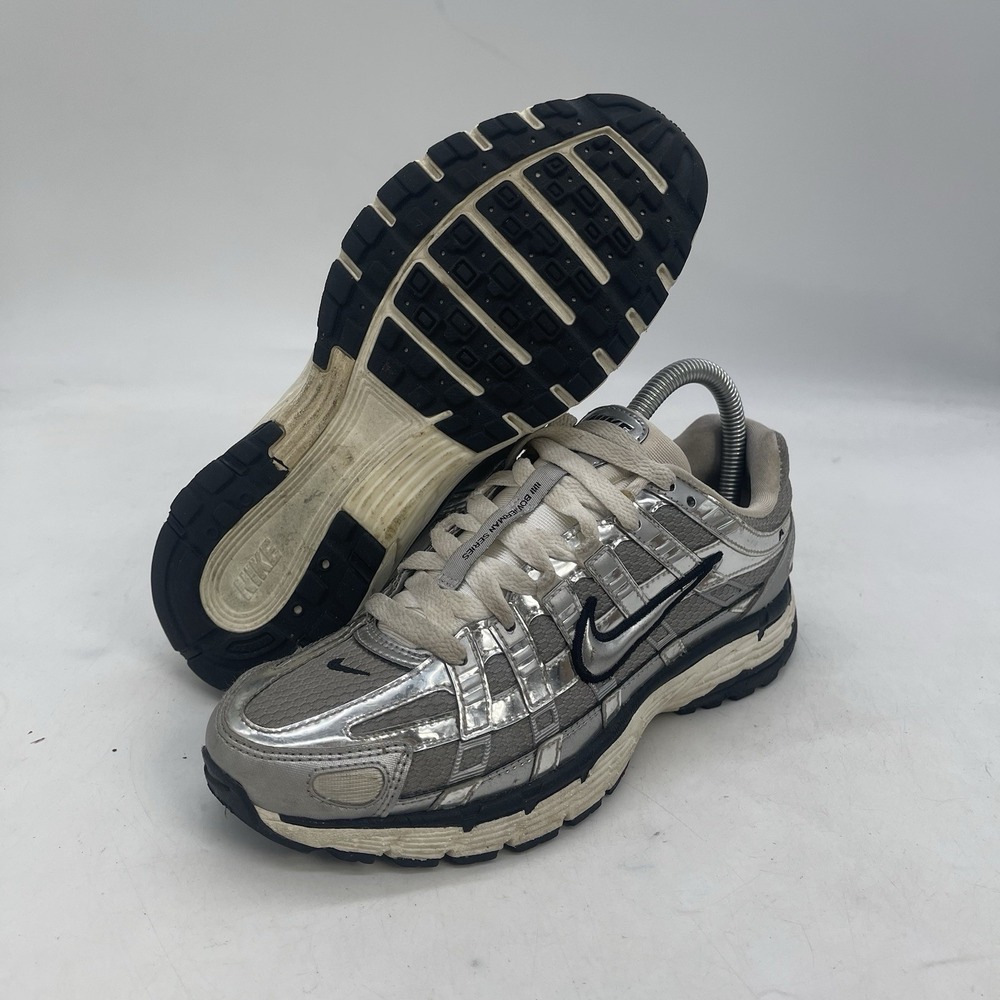 Nike P-6000 Bowerman Series Shoes Mens 5 Metallic Silver Chrome CN0149-00